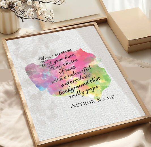 Custom Quote Print with Watercolour