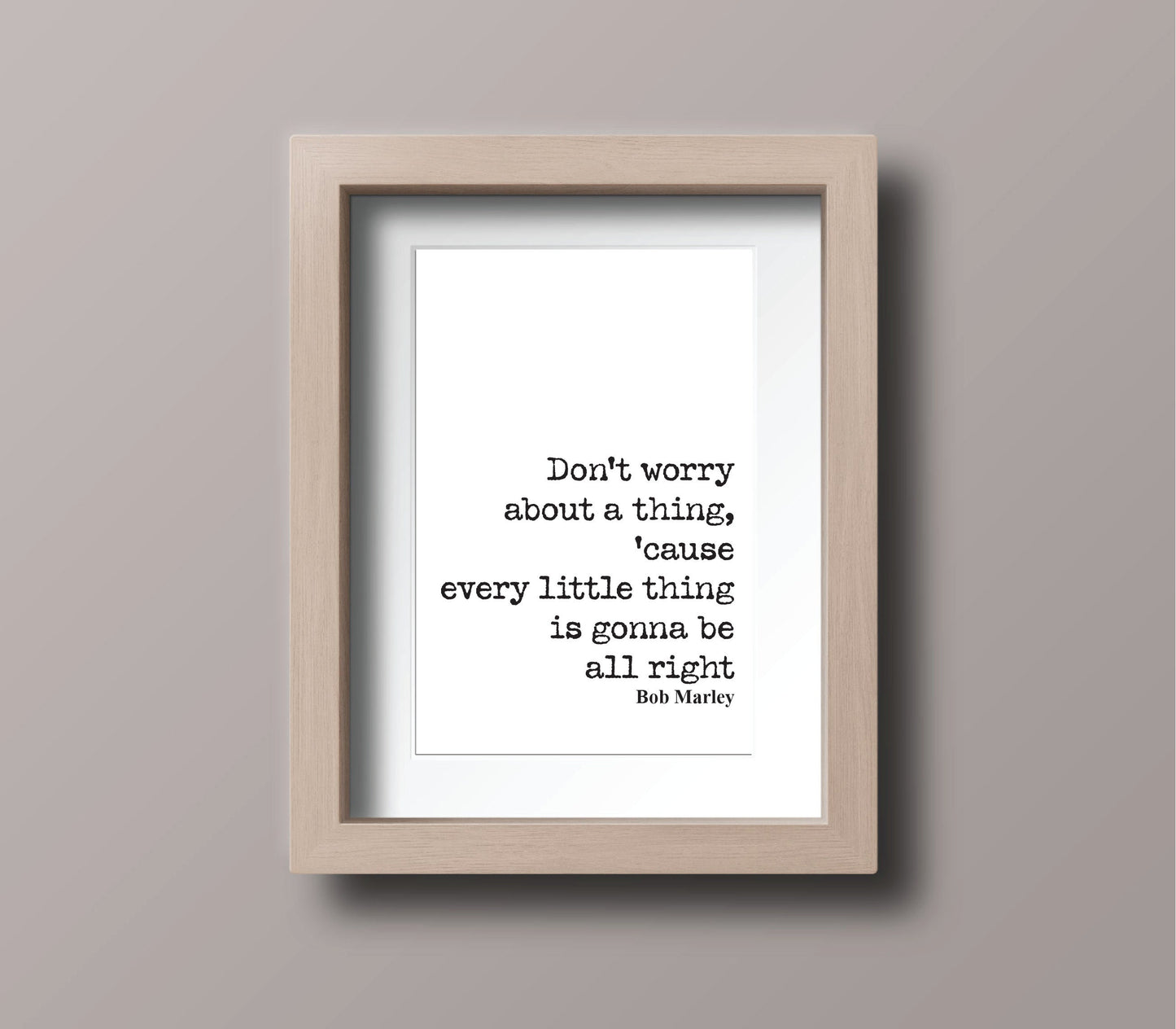 Bob Marley Quote Print Wall Decor Art Inspirational Motivational Music Literature Unframed