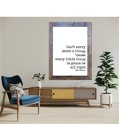 Bob Marley Quote Print Wall Decor Art Inspirational Motivational Music Literature Unframed