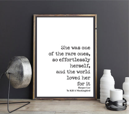 Harper Lee Quote Print To Kill A Mockingbird Art PrintWall Decor Inspirational Motivation Literature Unframed Rare Ones Effortlessly Herself