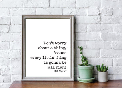 Bob Marley Quote Print Wall Decor Art Inspirational Motivational Music Literature Unframed