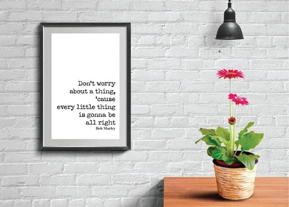 Bob Marley Quote Print Wall Decor Art Inspirational Motivational Music Literature Unframed