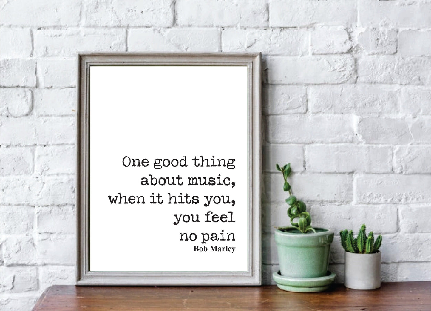 Bob Marley Quote Print Wall Decor Art Inspirational Motivational Music Literature Unframed Feel No Pain