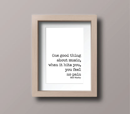 Bob Marley Quote Print Wall Decor Art Inspirational Motivational Music Literature Unframed Feel No Pain