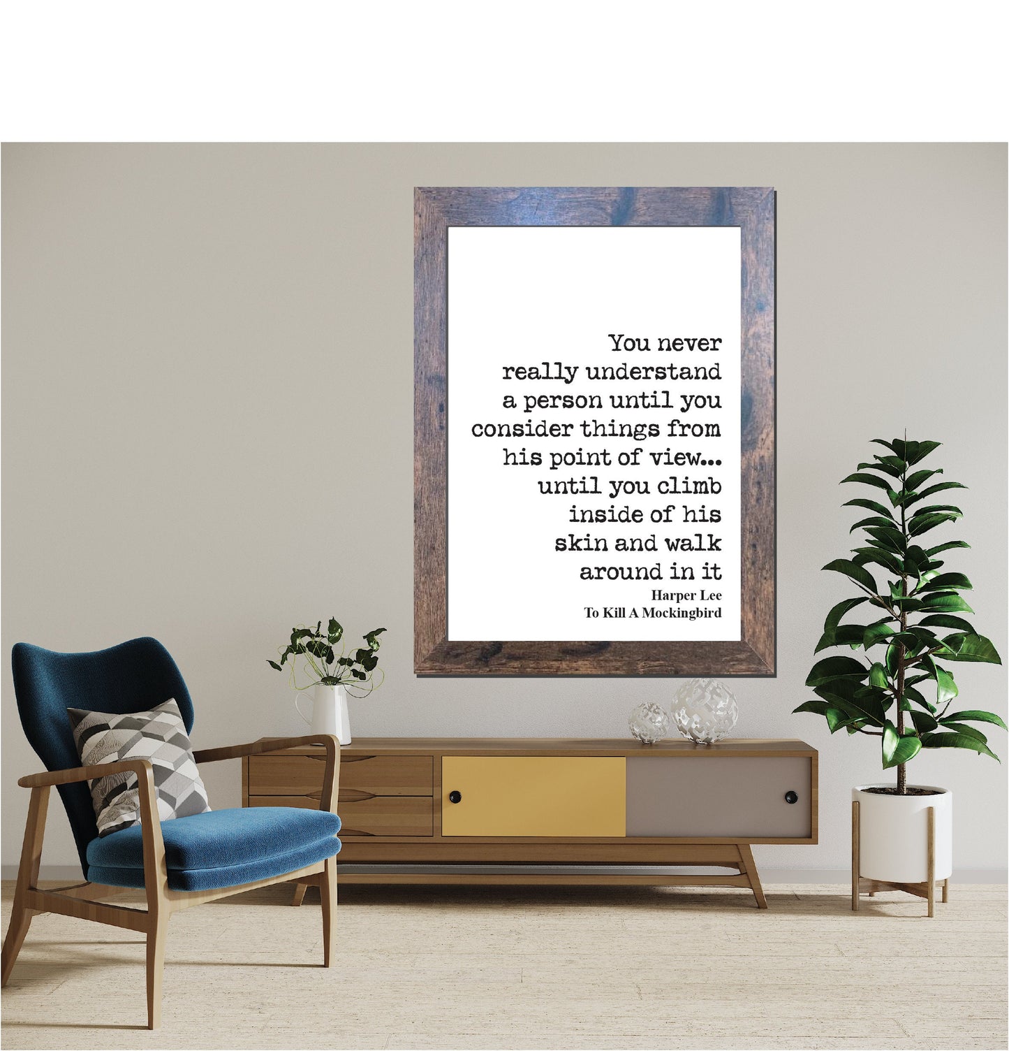 Harper Lee Quote Print To Kill A Mockingbird Wall Art Never Really Understand A Person Literature Unframed Motiviational Inspirational