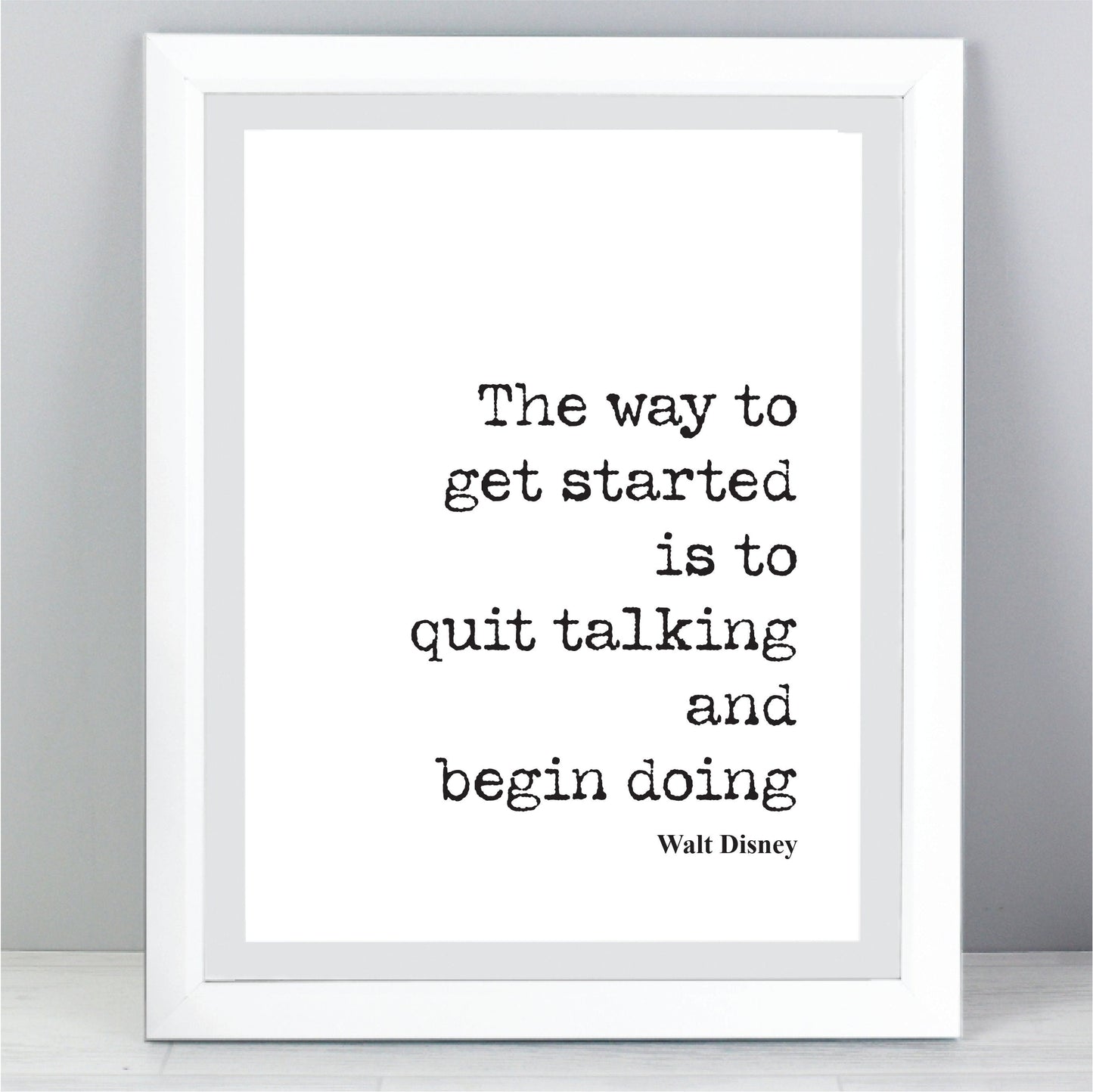 Walt Disney Quote Print Quit Talking Begin Doing Wall Art Home Decor Mickey Mouse Inspirational Motivational Literature Unframed