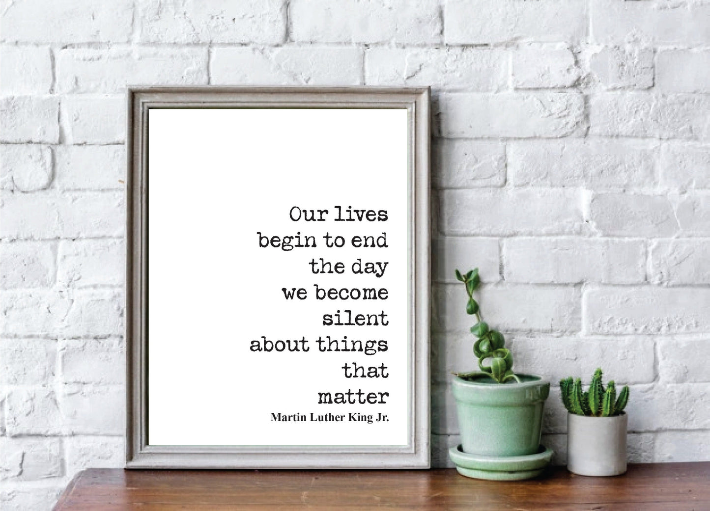 Martin Luther King Jr Quote Print SilentBLM Civil Rights Movement Black Lives Matter Home Decor Wall Art Inspirational Motivational Unframed