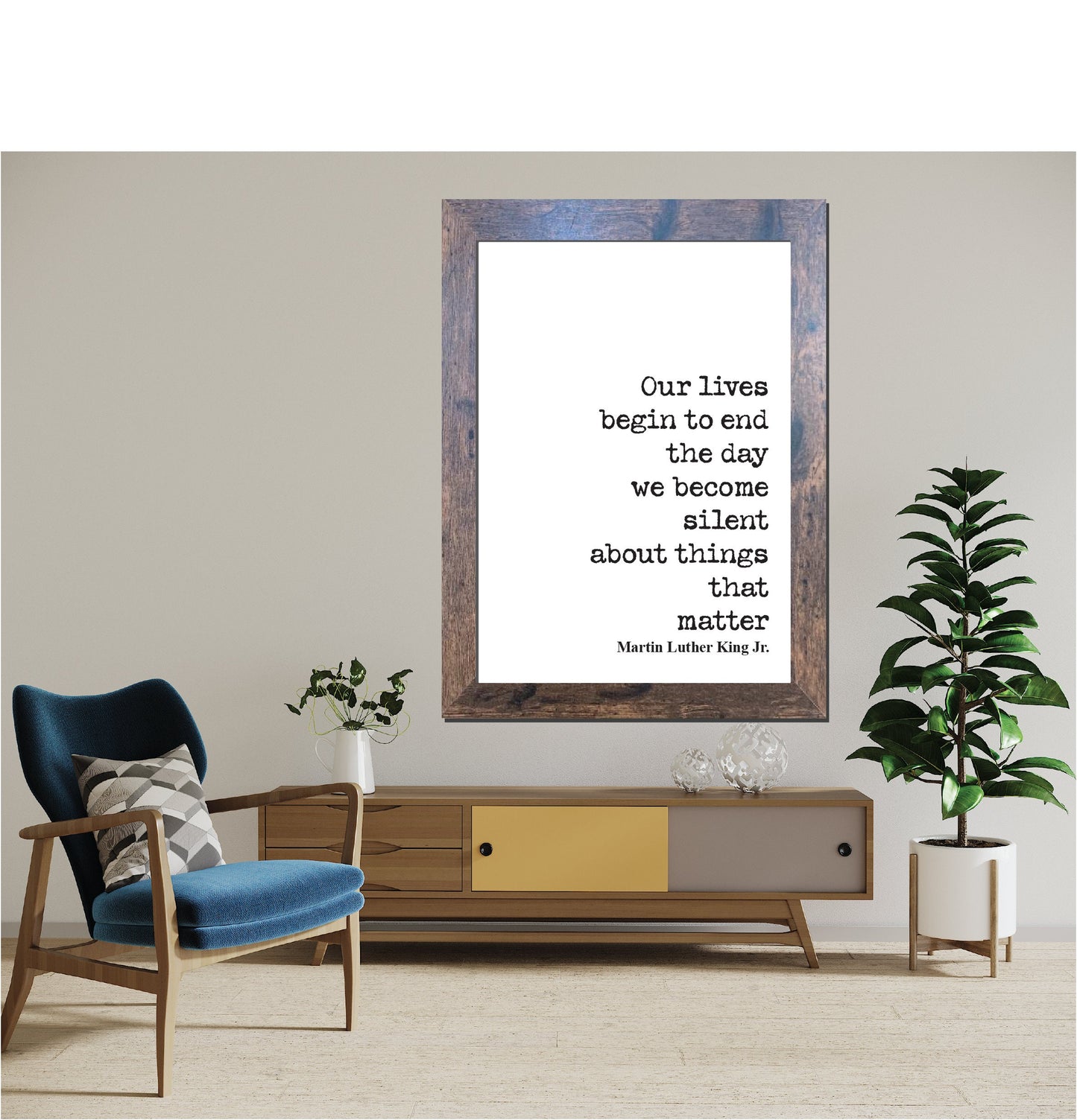 Martin Luther King Jr Quote Print SilentBLM Civil Rights Movement Black Lives Matter Home Decor Wall Art Inspirational Motivational Unframed