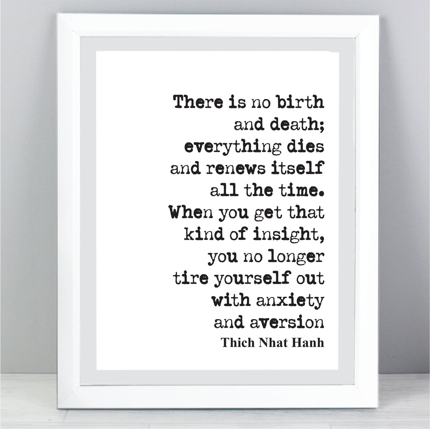 Thich Nhat Hanh Mindfulness Quote Print Health And WellBeing There Is No Birth And Death Home Decor Wall Art Minimalist Unframed Wellness