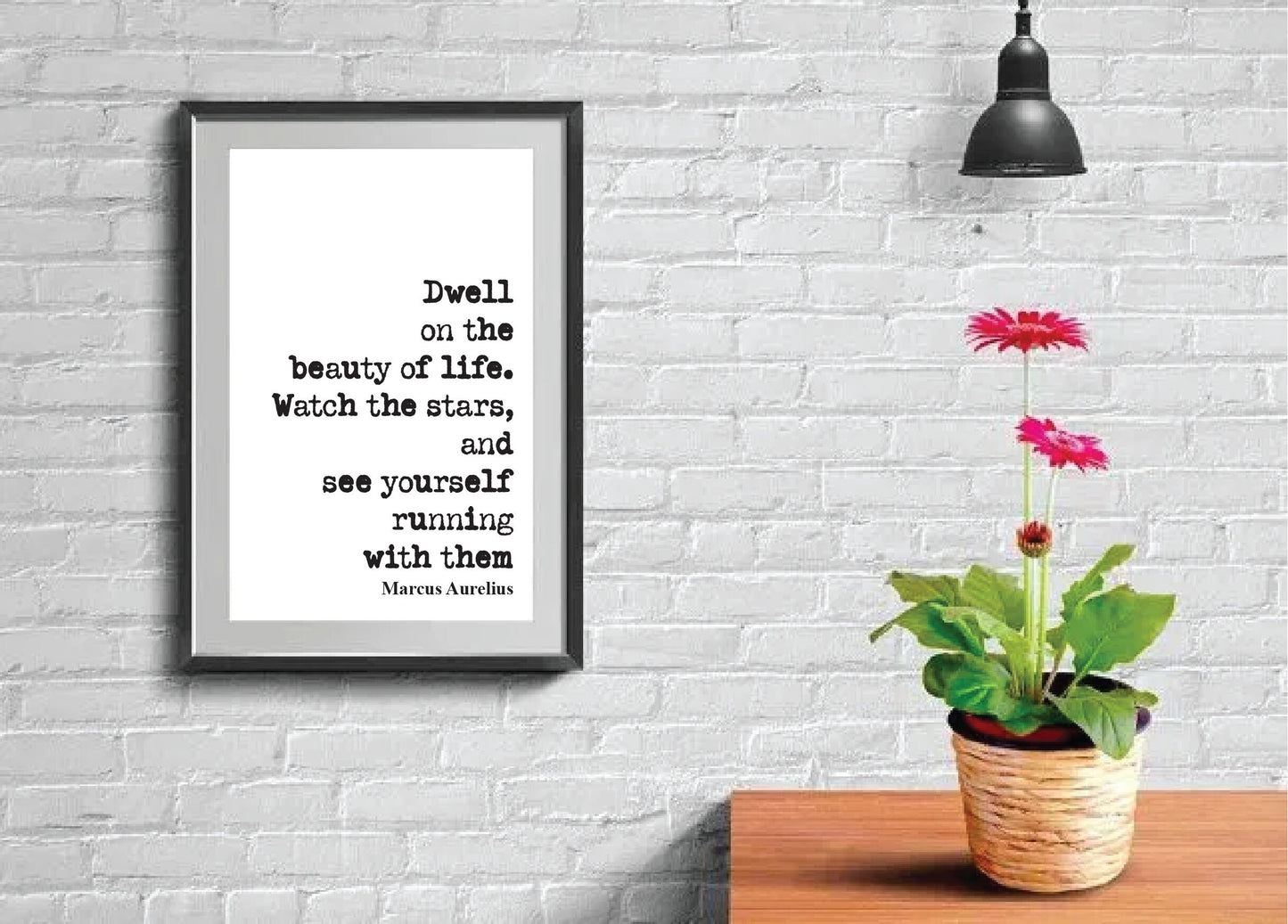 Marcus Aurelius Quote Print Dwell On The Beauty Of Life Watch The Stars Stoicism Prints Home Decor Wall Art Minimalist Unframed Running