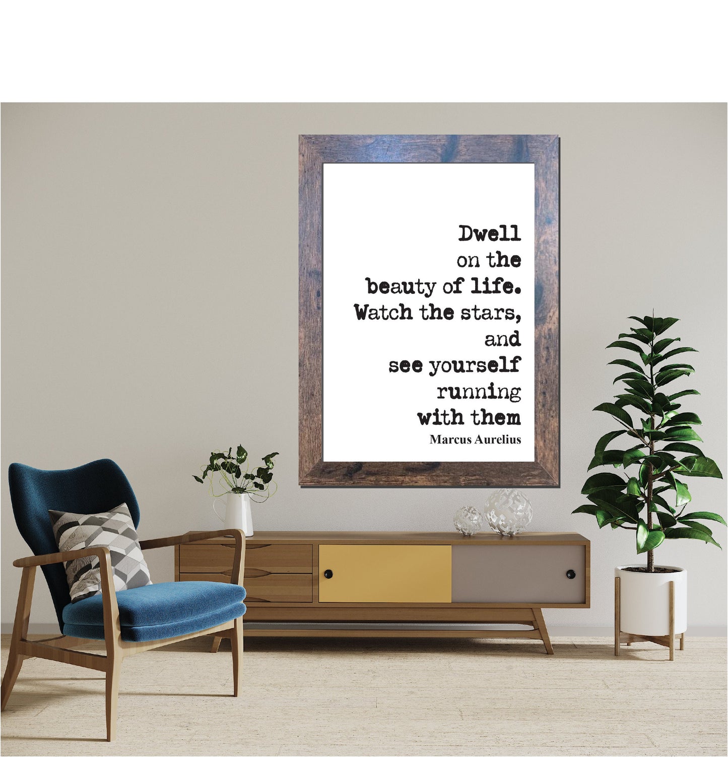 Marcus Aurelius Quote Print Dwell On The Beauty Of Life Watch The Stars Stoicism Prints Home Decor Wall Art Minimalist Unframed Running