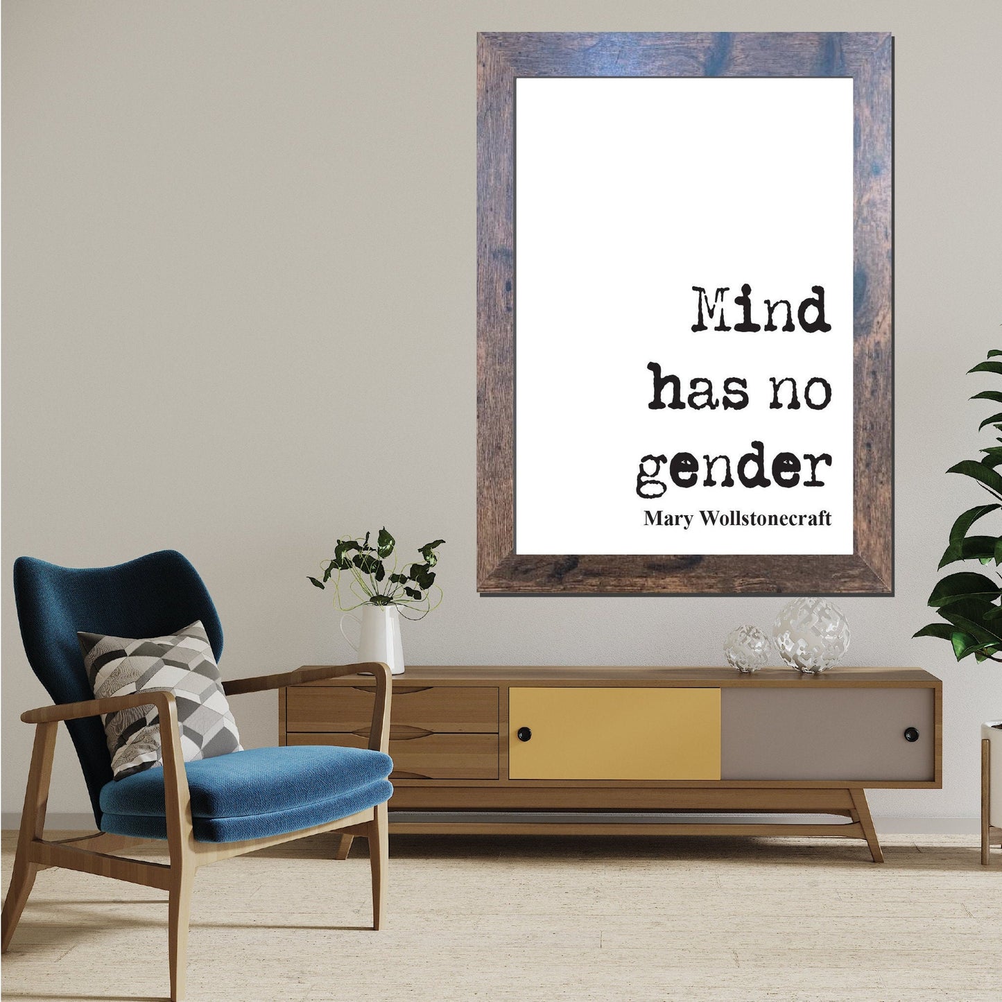 Mind Has No Gender Print Mary Wollstonecraft Quote Prints Feminist Quotes Home Decor Wall Art Unframed Civil Rights Womens Equality Feminism