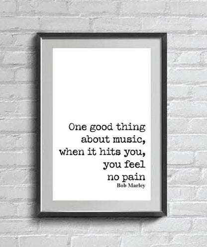 Bob Marley Quote Print Wall Decor Art Inspirational Motivational Music Literature Unframed Feel No Pain