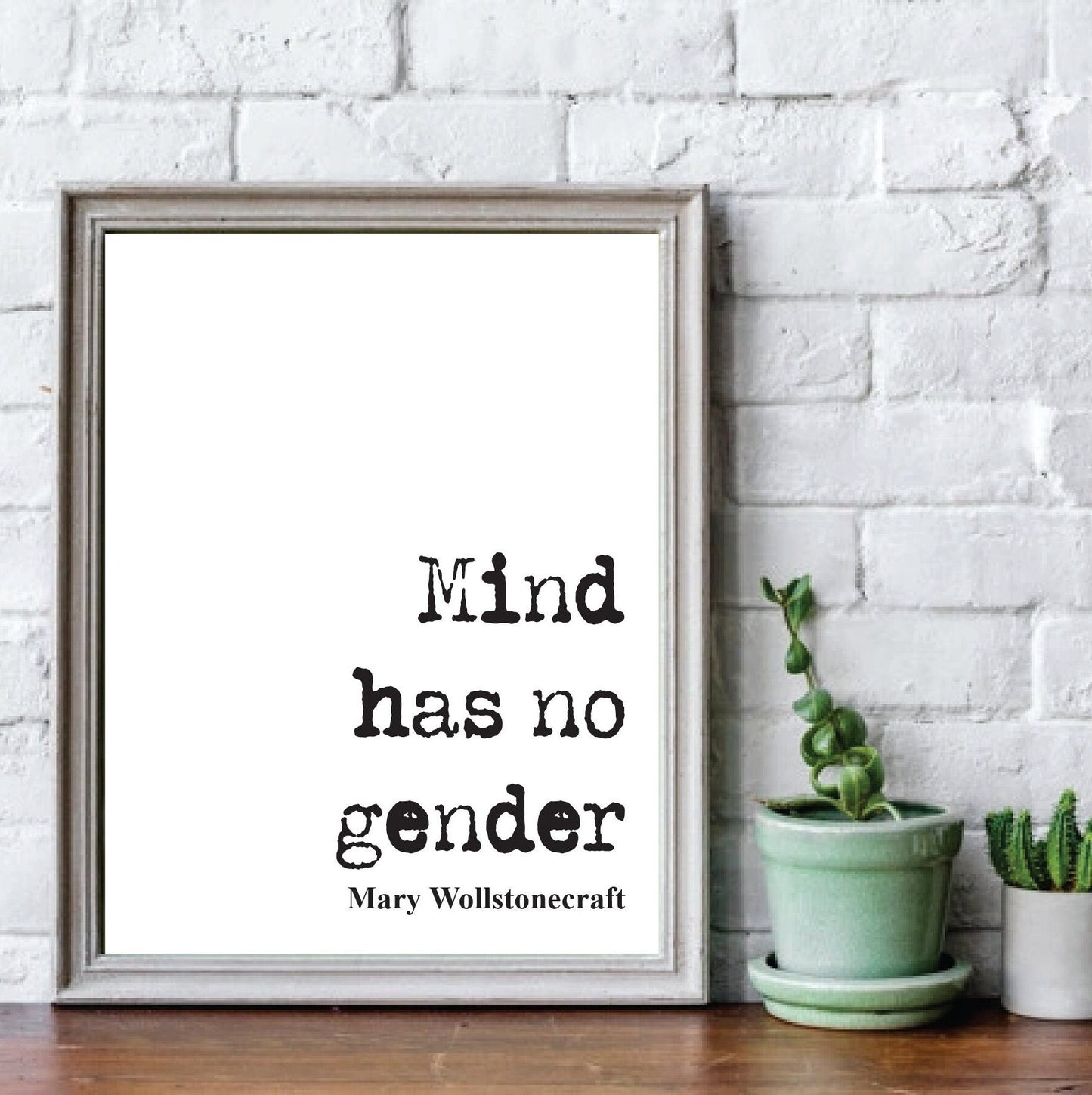 Mind Has No Gender Print Mary Wollstonecraft Quote Prints Feminist Quotes Home Decor Wall Art Unframed Civil Rights Womens Equality Feminism