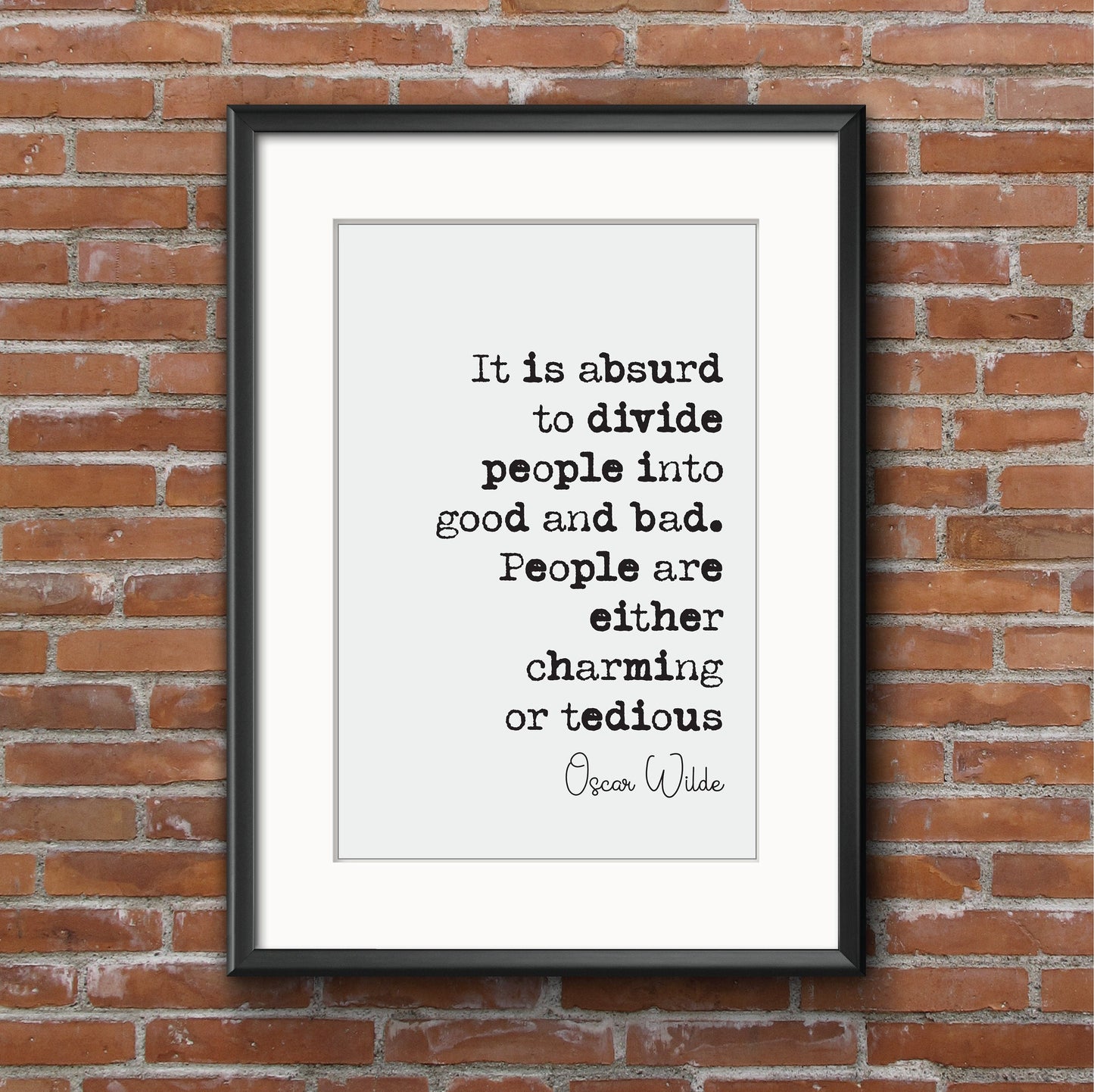 Oscar Wilde Quotes Print People Are Either Charming Or Tedious Home Decor Irish Playwright Unframed Monochrome Posters Minimalist Wall Art