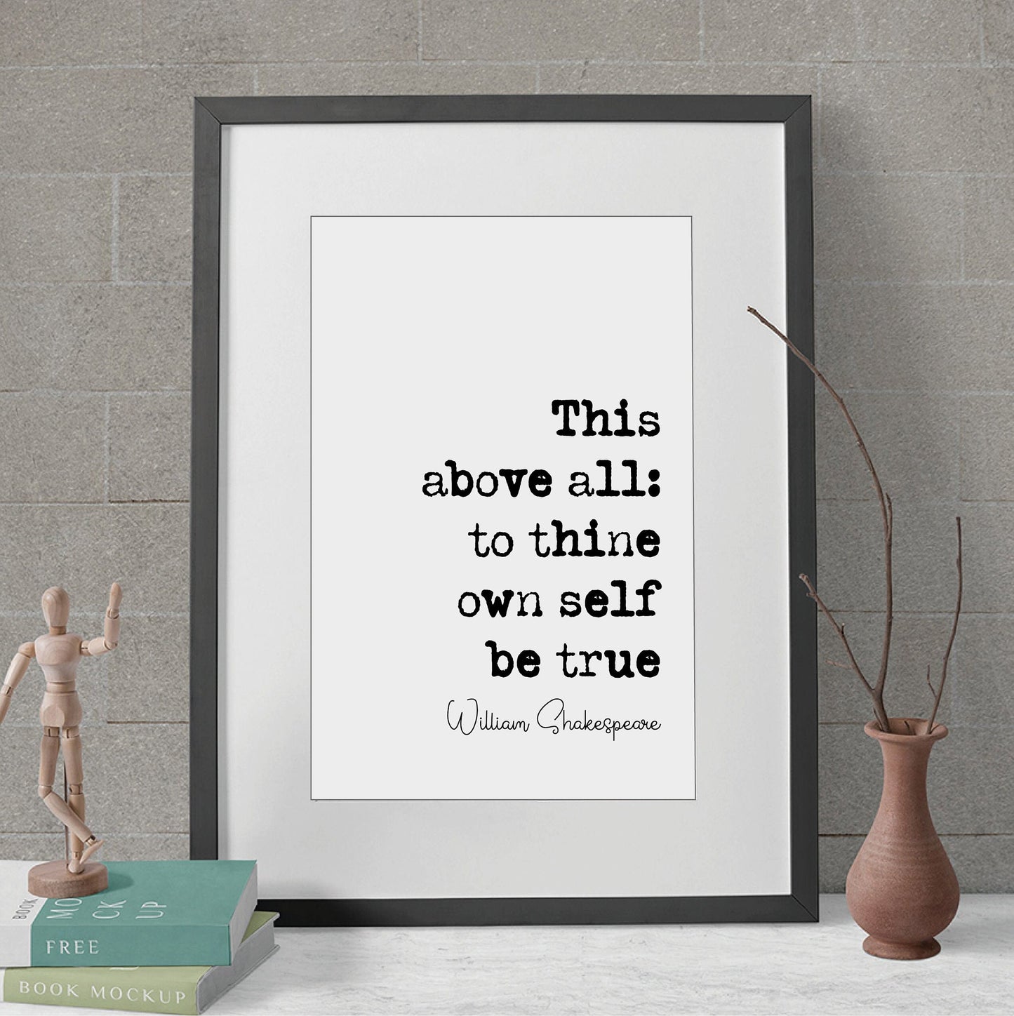 William Shakespeare Hamlet Quote Print This Above All To Thine Own Self Be True Wall Art Home Decor Classical Literature Unframed The Bard