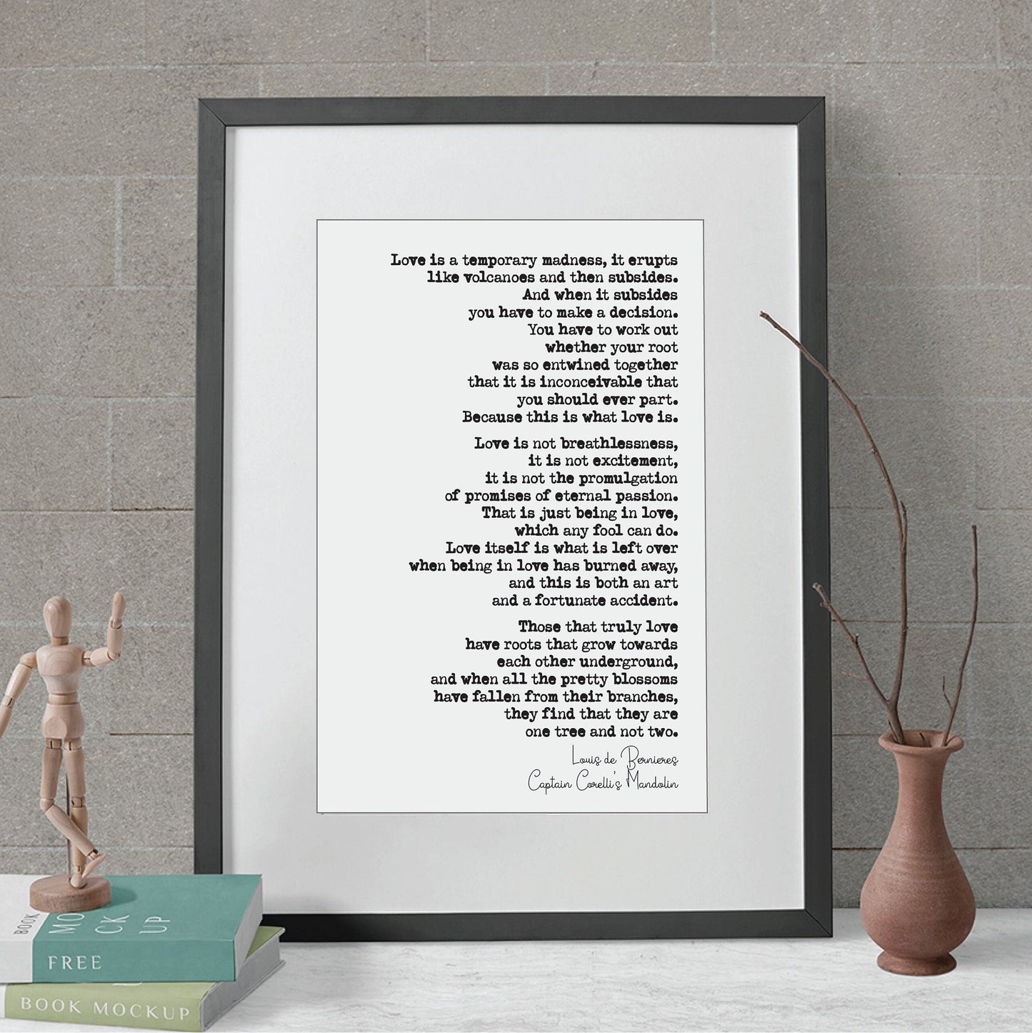 Wedding Reading Print Louis De Bernieres Love Is A Temporary Madness Speech Bridesmaid Groomsman Bestman Maid of Honour Gift Unframed