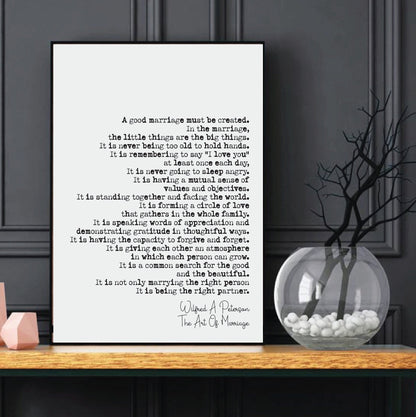 Wedding Reading Print Wilfred a Peterson The Art Of Marriage Speech Bridesmaid Groomsman Bestman Maid of Honour Gift Unframed Bridal Family