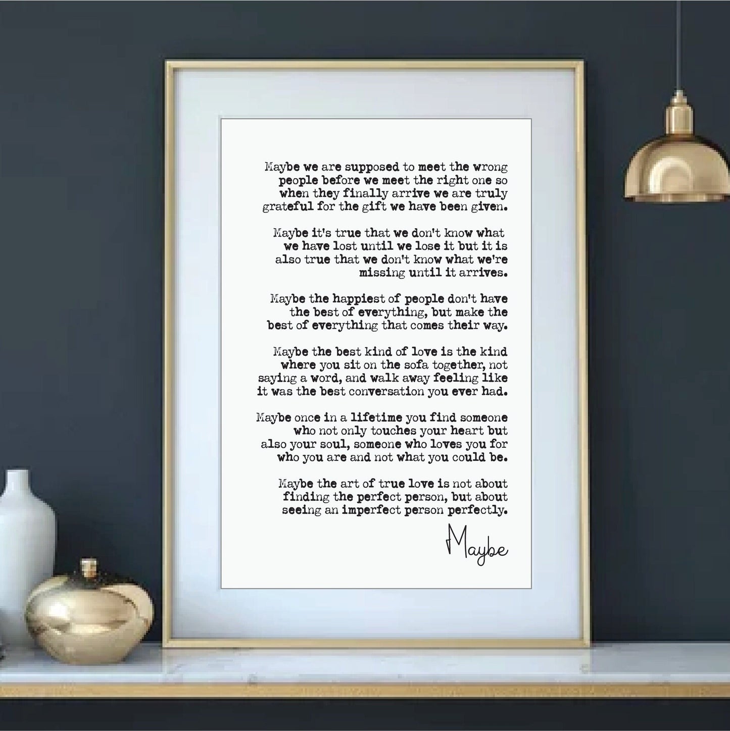 Wedding Reading Print Maybe We Are Supposed To Meet The Wrong Person Before We Meet The Right One Speech Bridesmaid Groomsman Gift Unframed