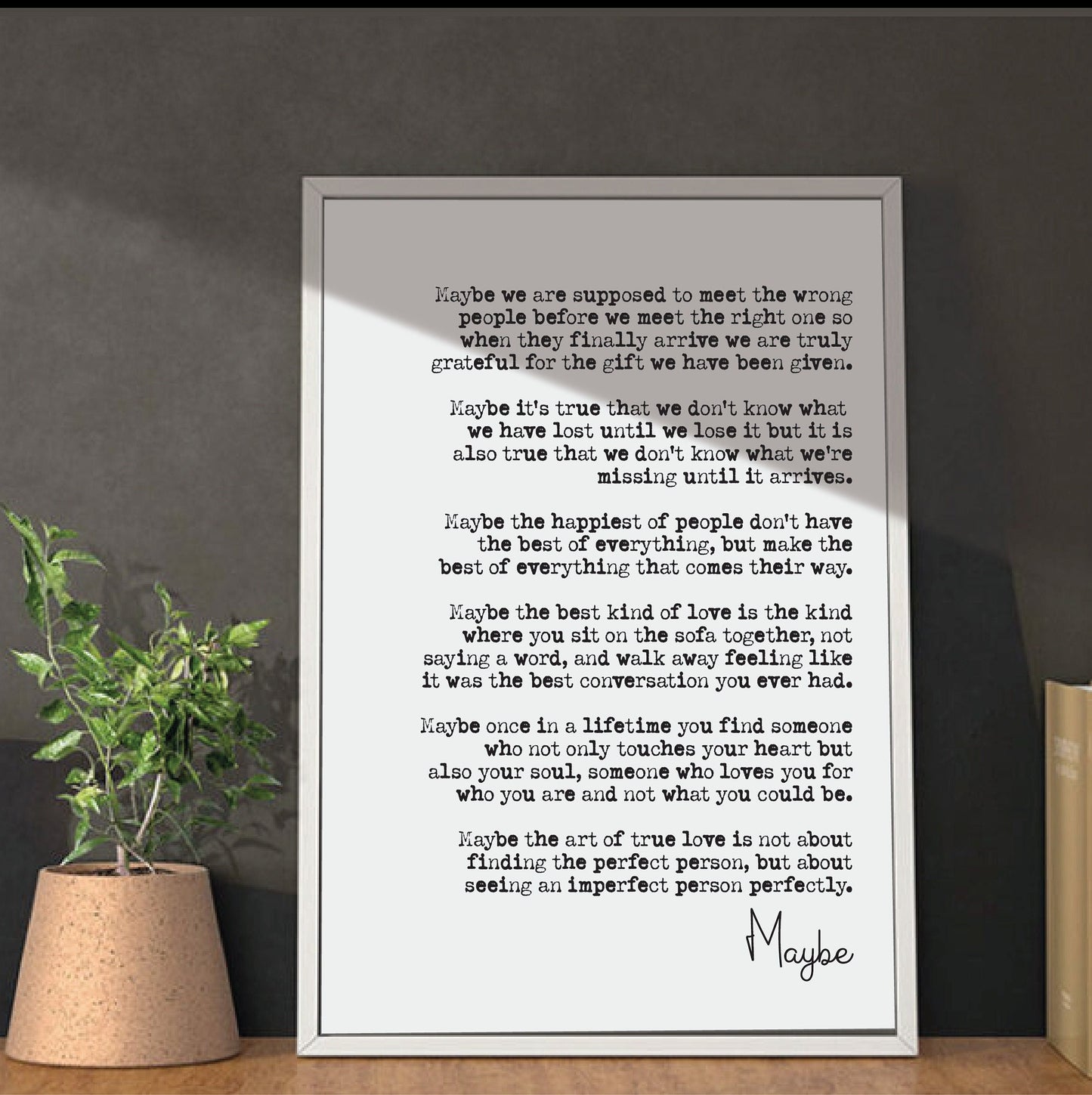 Wedding Reading Print Maybe We Are Supposed To Meet The Wrong Person Before We Meet The Right One Speech Bridesmaid Groomsman Gift Unframed