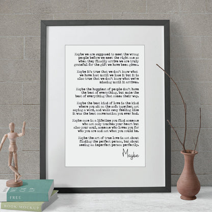 Wedding Reading Print Maybe We Are Supposed To Meet The Wrong Person Before We Meet The Right One Speech Bridesmaid Groomsman Gift Unframed