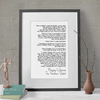 Wedding Reading Print Margery Williams The Velveteen Rabbit Quote Speech What Is Real Bridesmaid Groomsman Bestman Maid of Honour Unframed