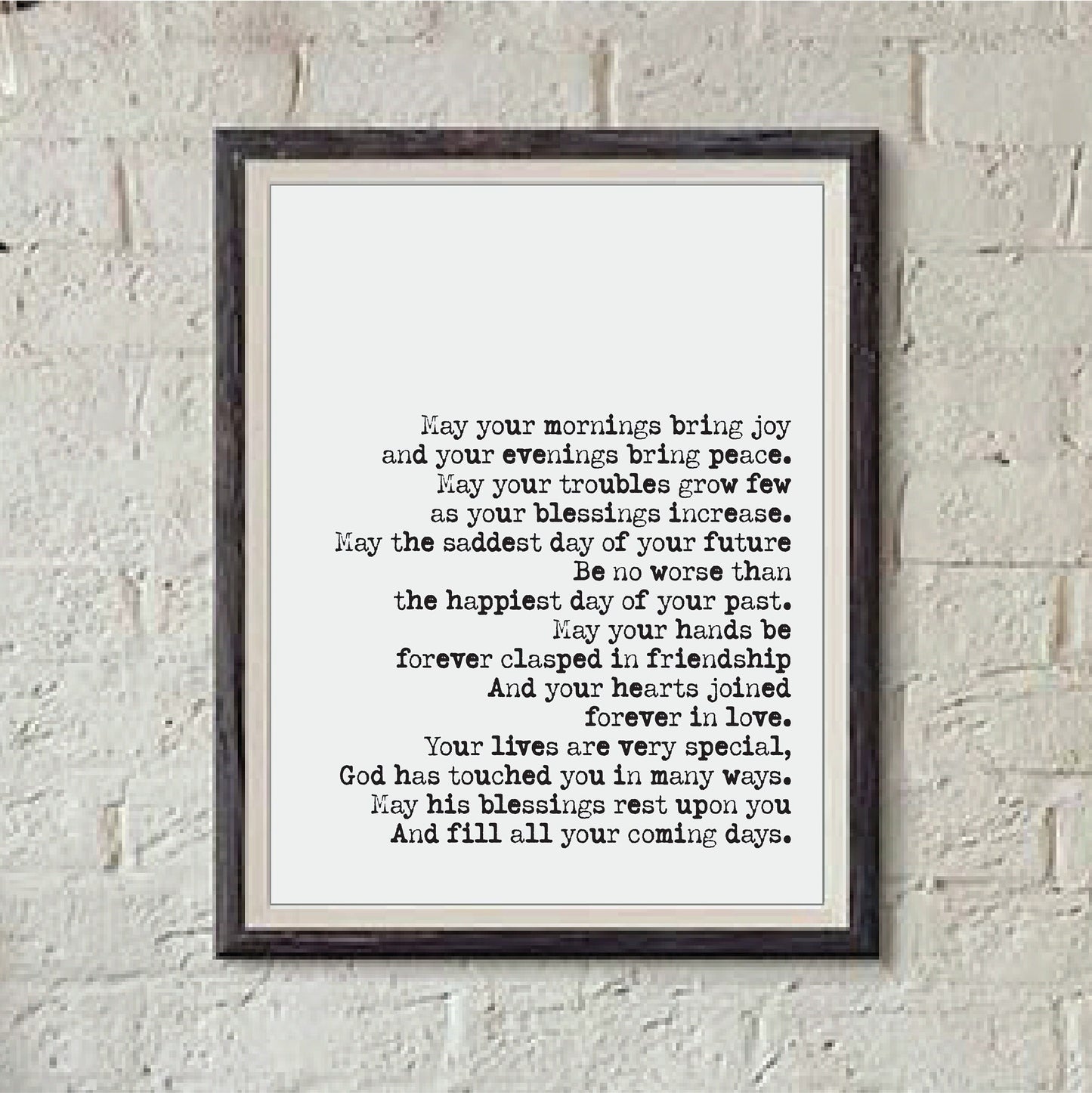 Irish Wedding Reading Print Irish Blessing Marriage Speech Bridesmaid Groomsman Bestman Maid of Honour Gift Unframed Anniversary Present Art