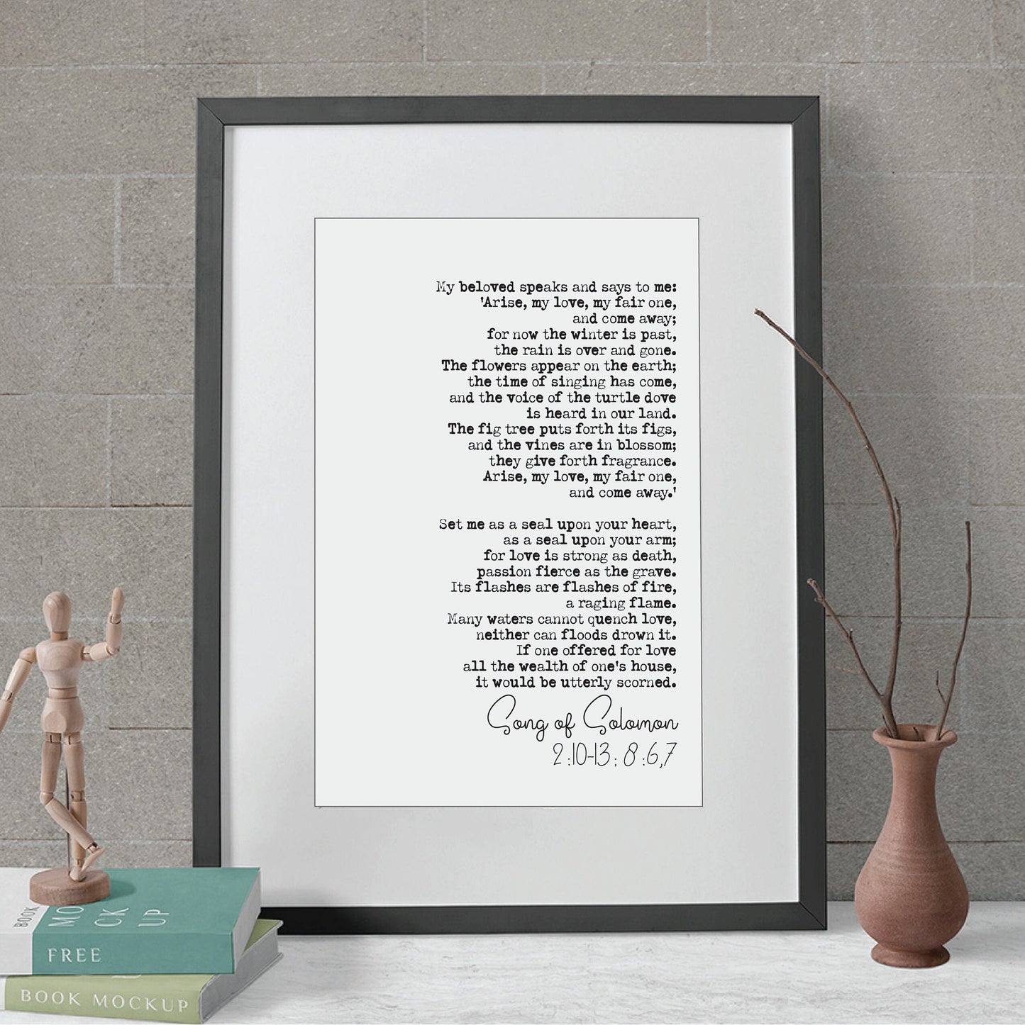 Bible Wedding Reading Print Song Of Solomon 2:10-13 8 6,7 My Beloved Speakls And Says To Me Speech Brides Groomsman Maid of Honour Unframed