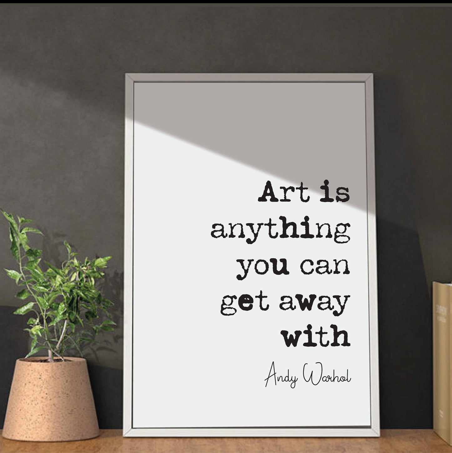 Andy Warhol Quote Print Art Is Anything You Can Get Away With Iconic Quotes Pop Culture Icon Famous Minimalist Home Decor Wall Art Unframed