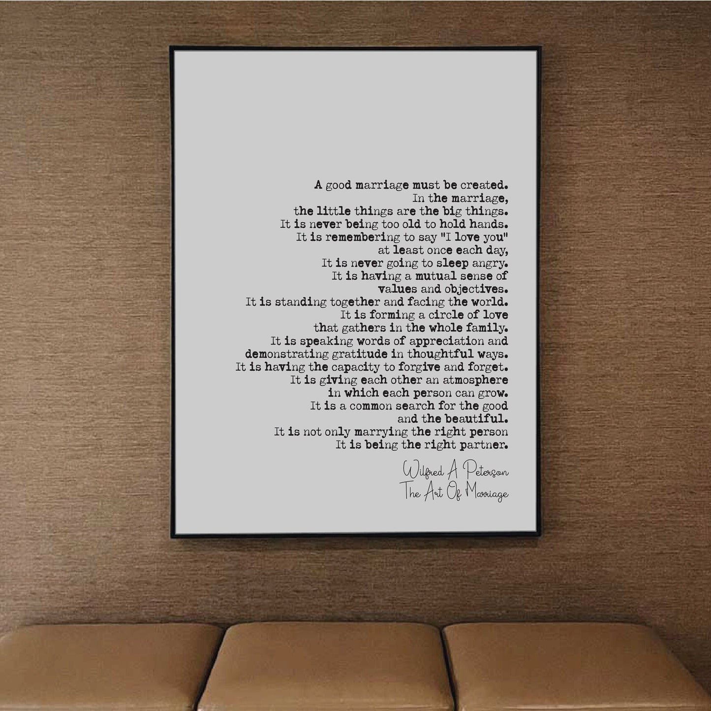 Wedding Reading Print Wilfred a Peterson The Art Of Marriage Speech Bridesmaid Groomsman Bestman Maid of Honour Gift Unframed Bridal Family