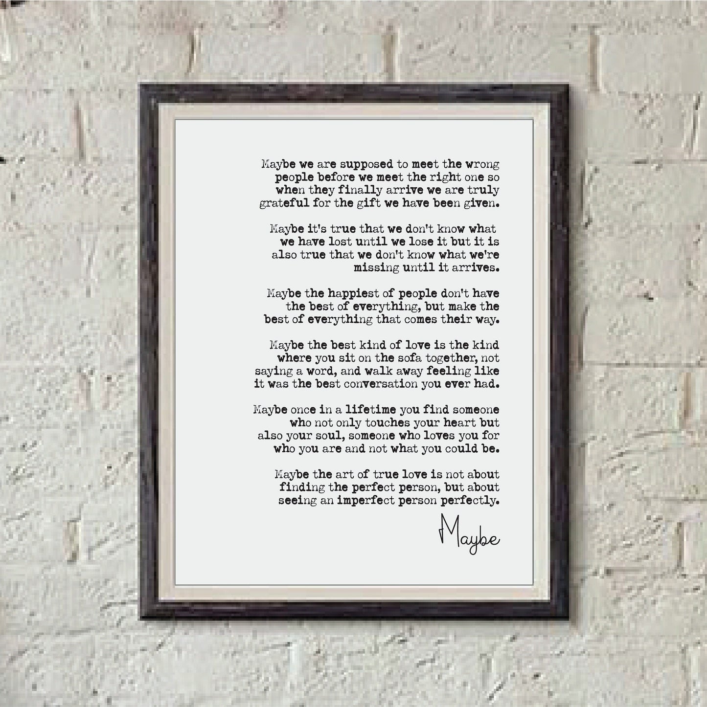 Wedding Reading Print Maybe We Are Supposed To Meet The Wrong Person Before We Meet The Right One Speech Bridesmaid Groomsman Gift Unframed