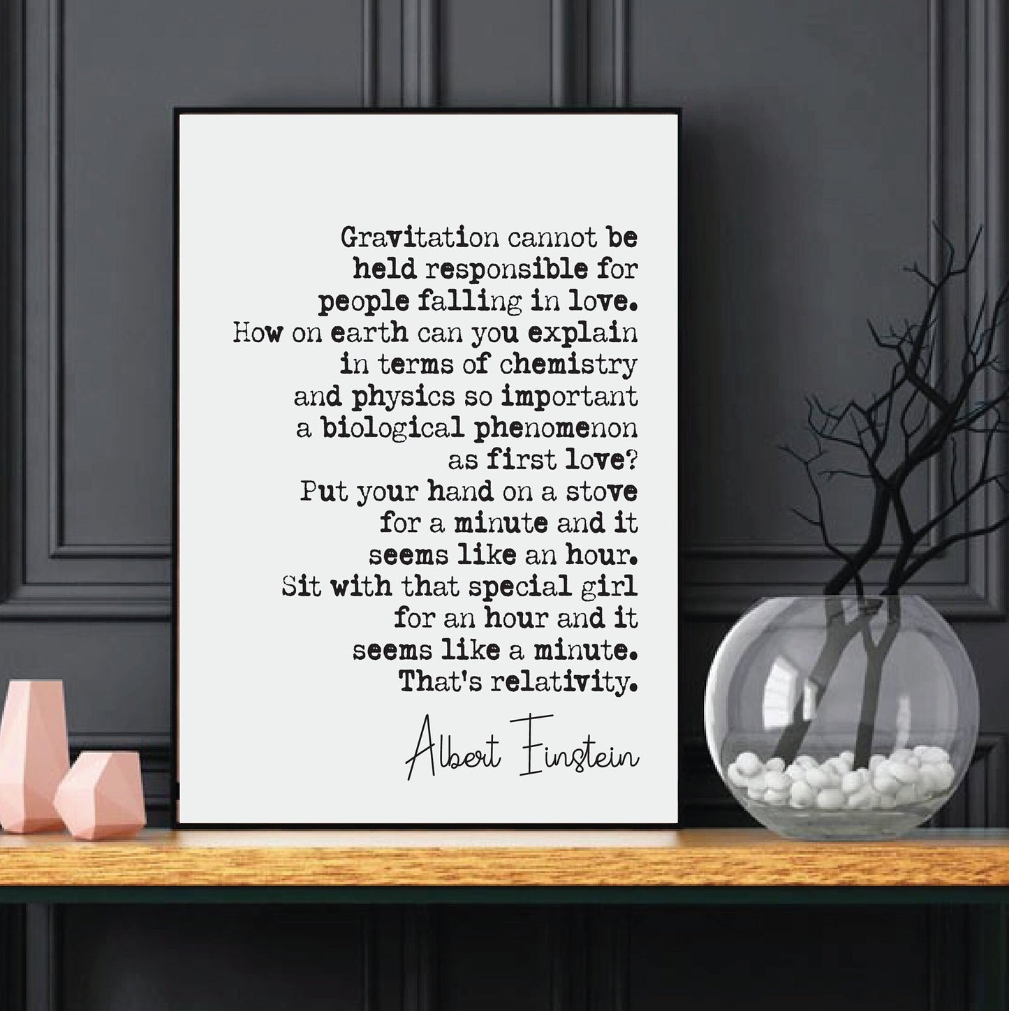 Wedding Reading Print Albert Einstein Relativity Speech Gravitation People Falling In Love Bridesmaid Groomsman Maid of Honour Gift Unframed