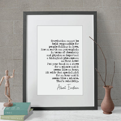 Wedding Reading Print Albert Einstein Relativity Speech Gravitation People Falling In Love Bridesmaid Groomsman Maid of Honour Gift Unframed