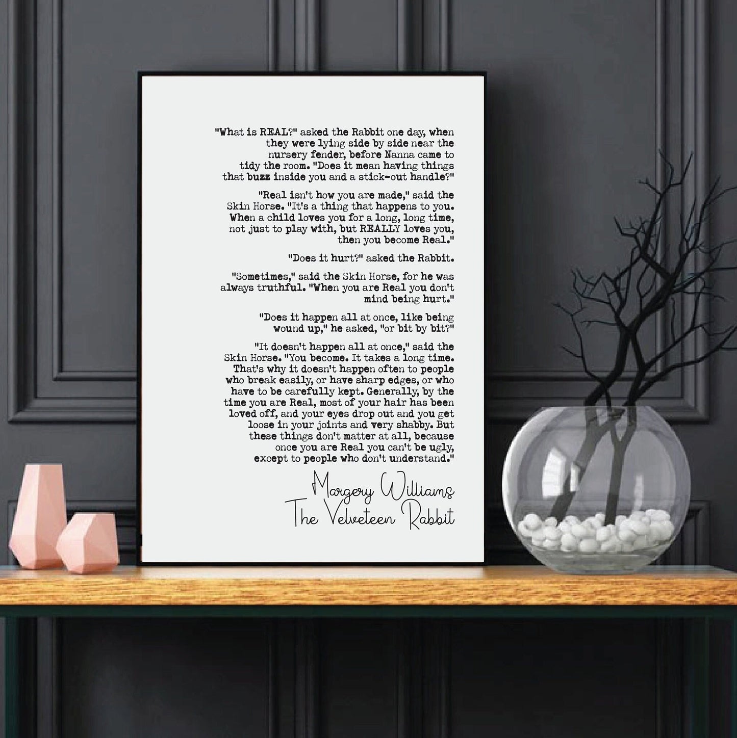 Wedding Reading Print Margery Williams The Velveteen Rabbit Quote Speech What Is Real Bridesmaid Groomsman Bestman Maid of Honour Unframed