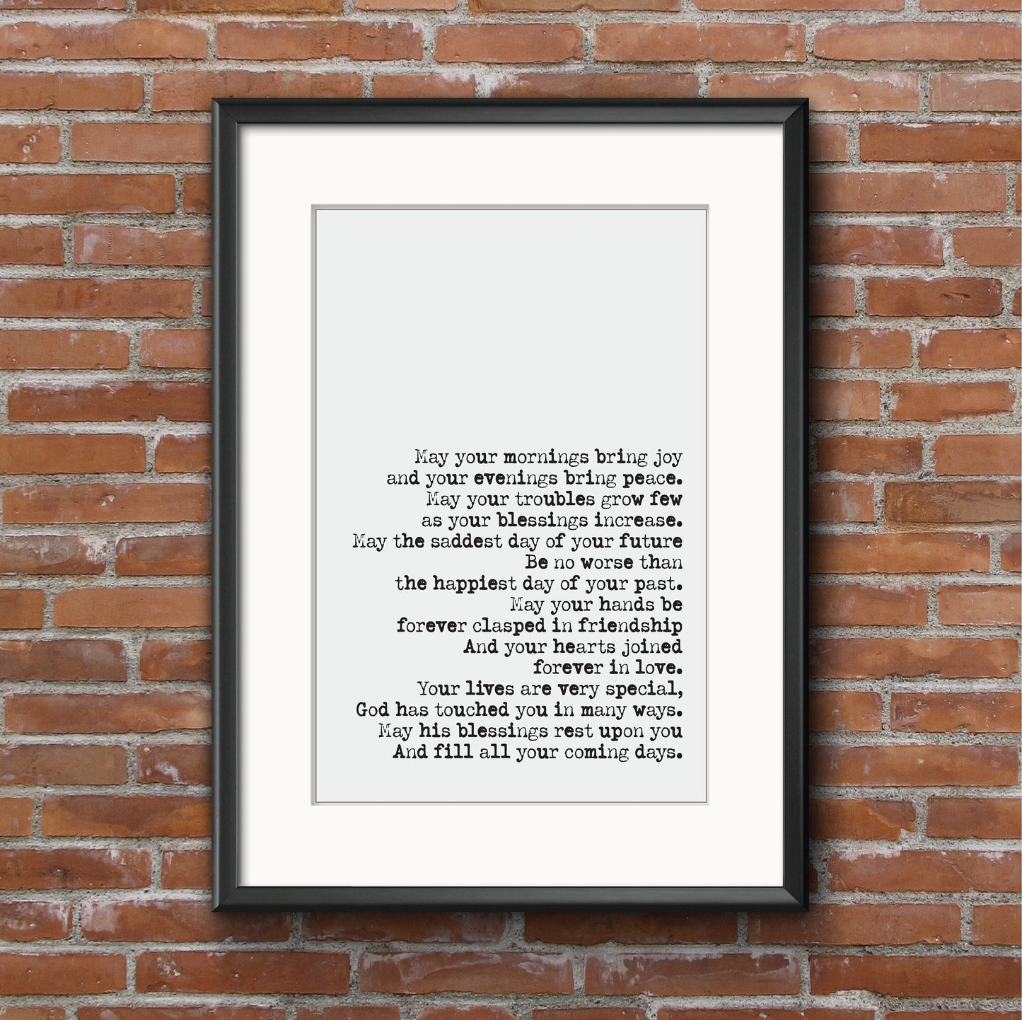 Irish Wedding Reading Print Irish Blessing Marriage Speech Bridesmaid Groomsman Bestman Maid of Honour Gift Unframed Anniversary Present Art