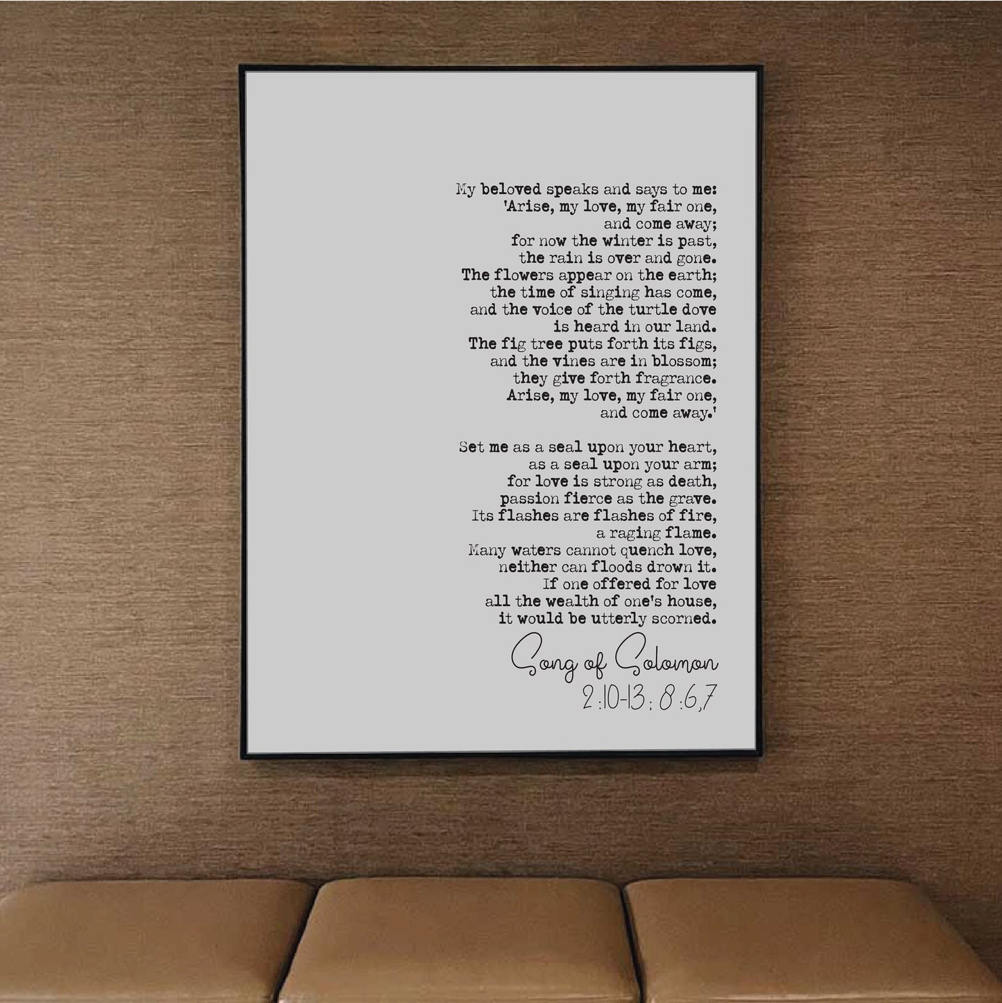 Bible Wedding Reading Print Song Of Solomon 2:10-13 8 6,7 My Beloved Speakls And Says To Me Speech Brides Groomsman Maid of Honour Unframed