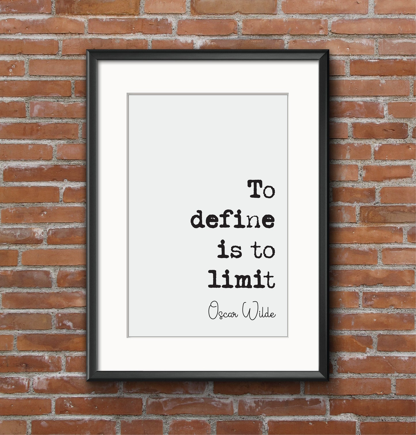 Oscar Wilde Quote Print To Define is to Limit Minimalist Home Decor Monochrome Wall Art Unframed Black And White Posters Irish Literature