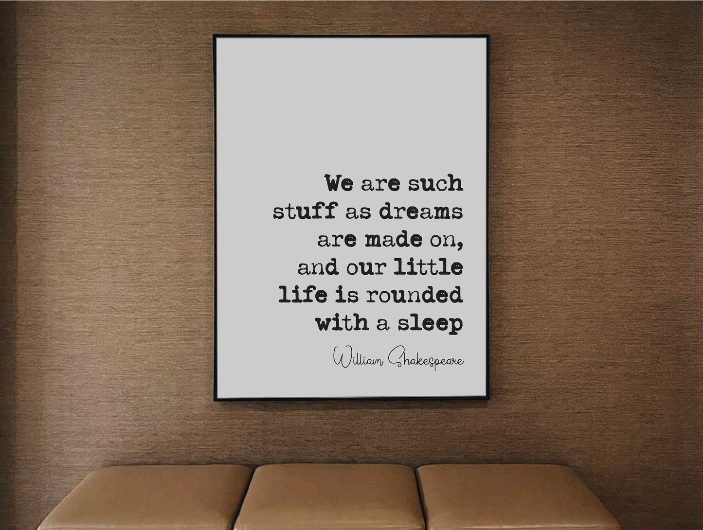 William Shakespeare Quote Print We Are Such Stuff As Dreams Are Made On Minimalist Home Wall Decor Monochrome Wall Art The Tempest Unframed