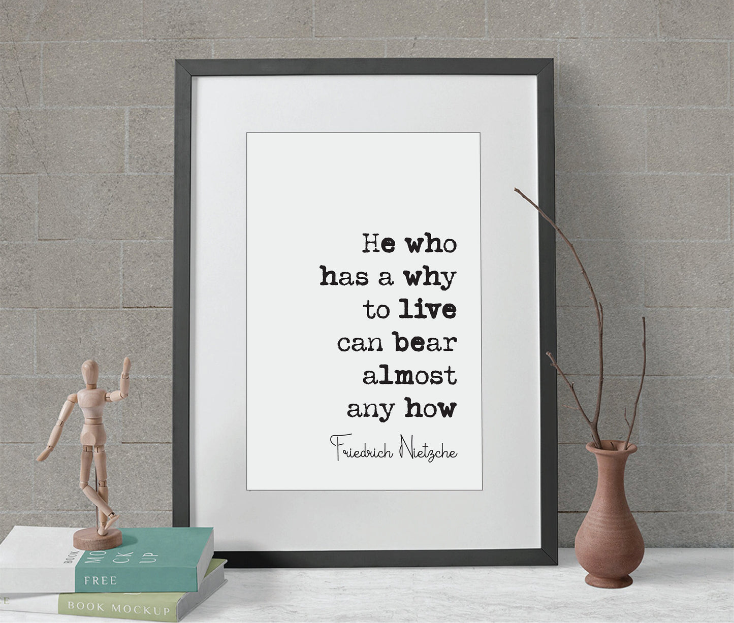 Friedrich Nietzsche Quote Print He Who Has A Why To Live Can Bear Almost Any How Minimalist Home Decor Unframed German Philosophy Wall Art