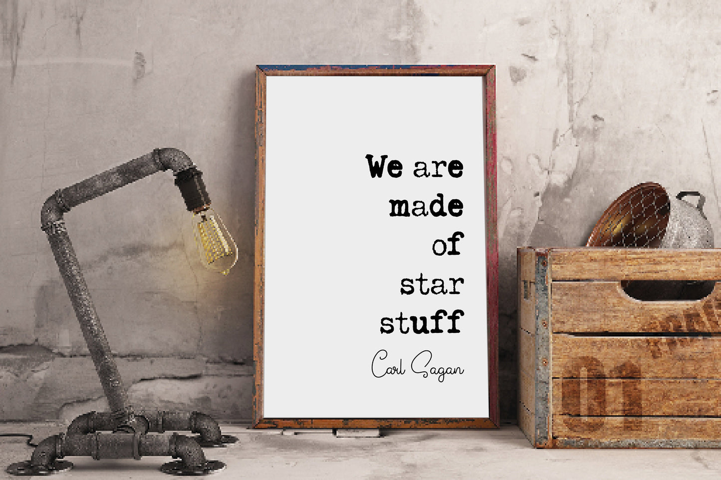 Carl Sagan Quote Print We Are Made OF Star Stuff American Astronomer Quote Minimalist Home Decor Science Wall Art University Gift Unframed