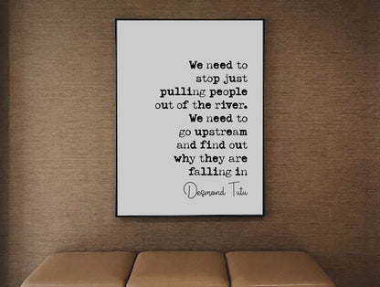 Arch Bishop Desmond Tutu Quote Print We Need To Stop Just Pulling People Minimalist Decor Wall Art Equal Rights Unframed Black Lives Matter