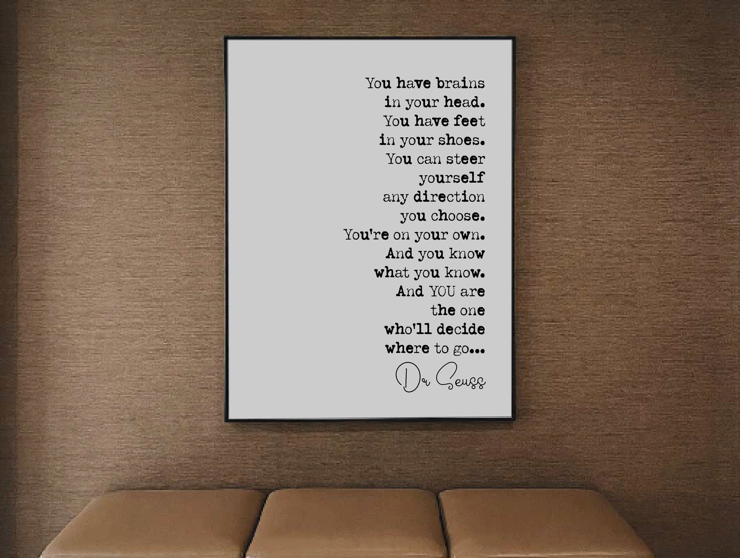 Dr Seuss Quote Print Dr Seuss Gifts Oh The Places You'll Go Literary Wall Decor Minimalist Wall Art Inspirational Motivational Unframed