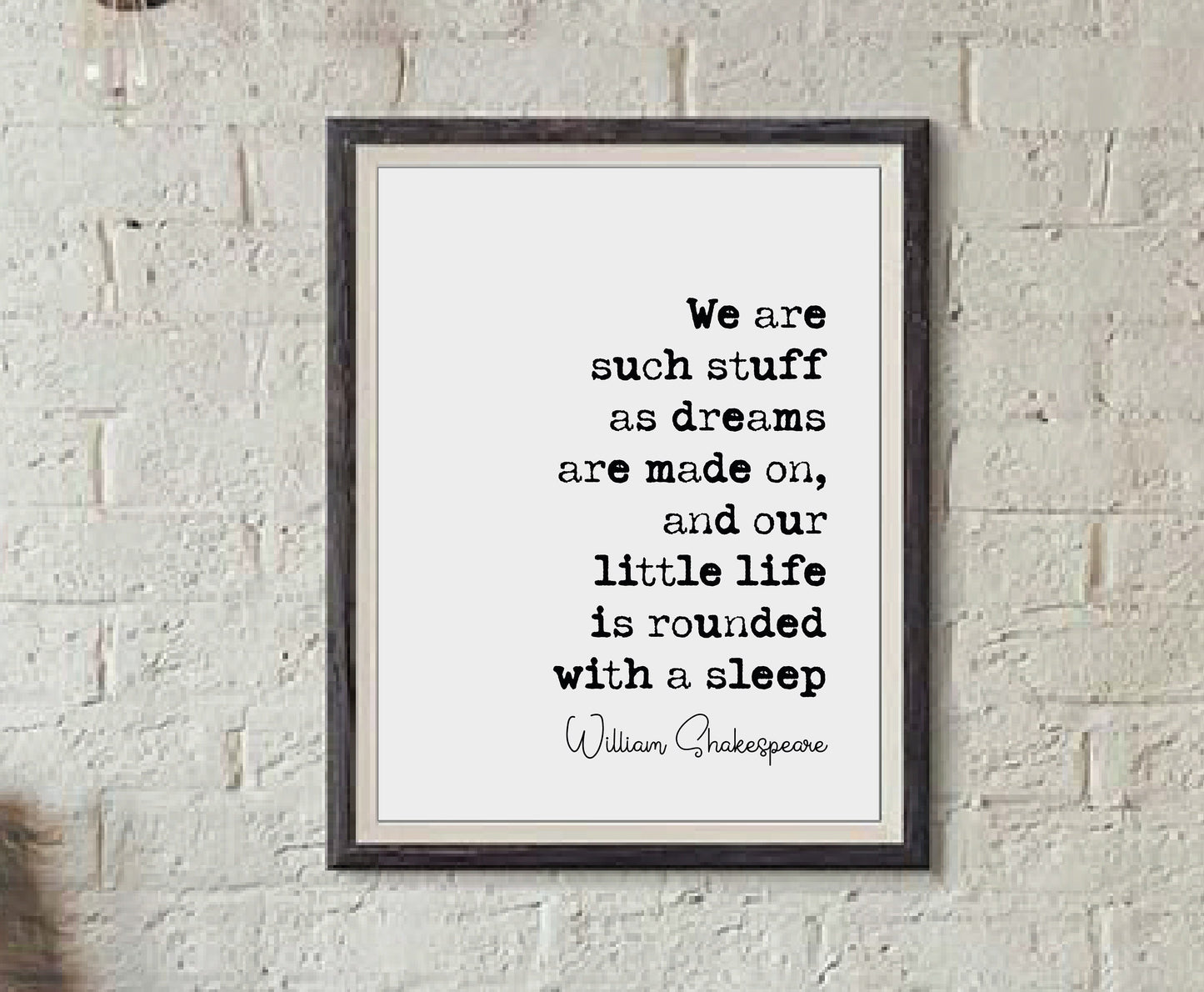 William Shakespeare Quote Print The Tempest Minimalist Art We Are Such Stuff As Dreams Are Made On Monochrome Home Decor Literature Unframed