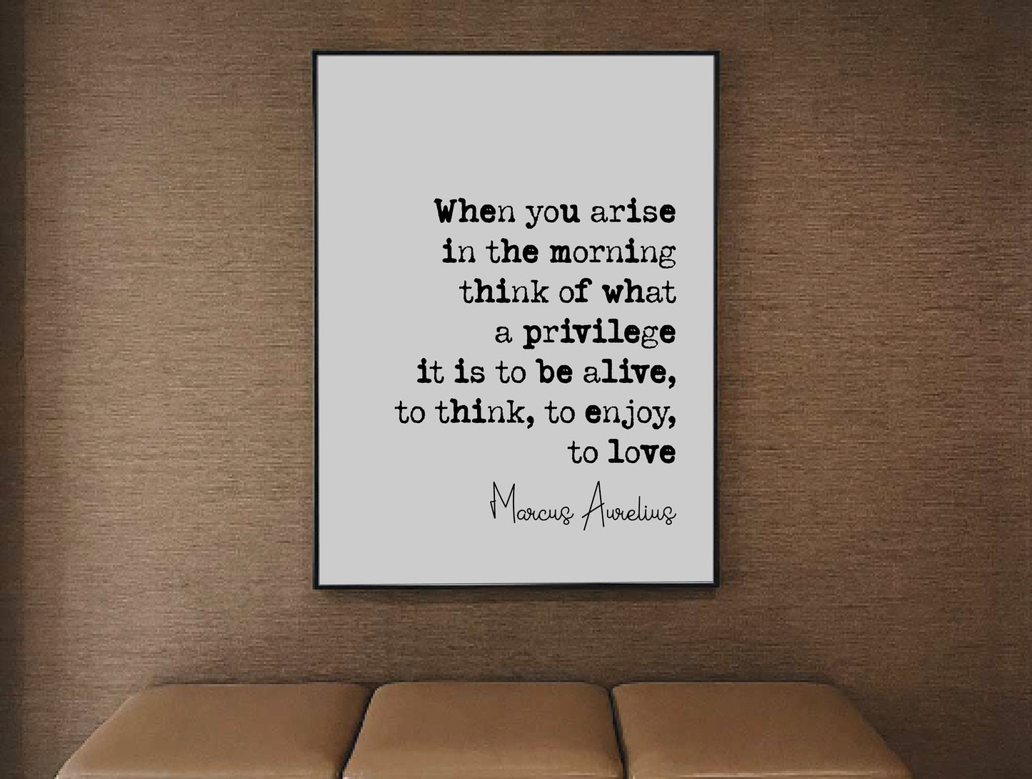 Marcus Aurelius Quote Print When You Arise In The Morning Think Of What A Privilege It Is To Be Alive Minimalist Home Decor Poster Unframed