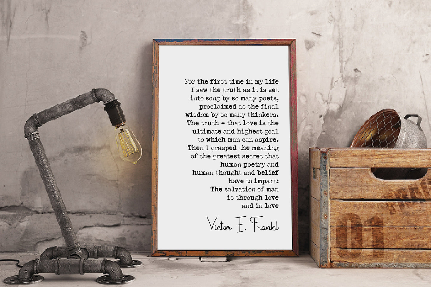 Victor E Frankl Quote Print For The First Time In My Life I Saw The Truth Man's Search For Meaning Quote Minimalist Decor Wall Art Unframed