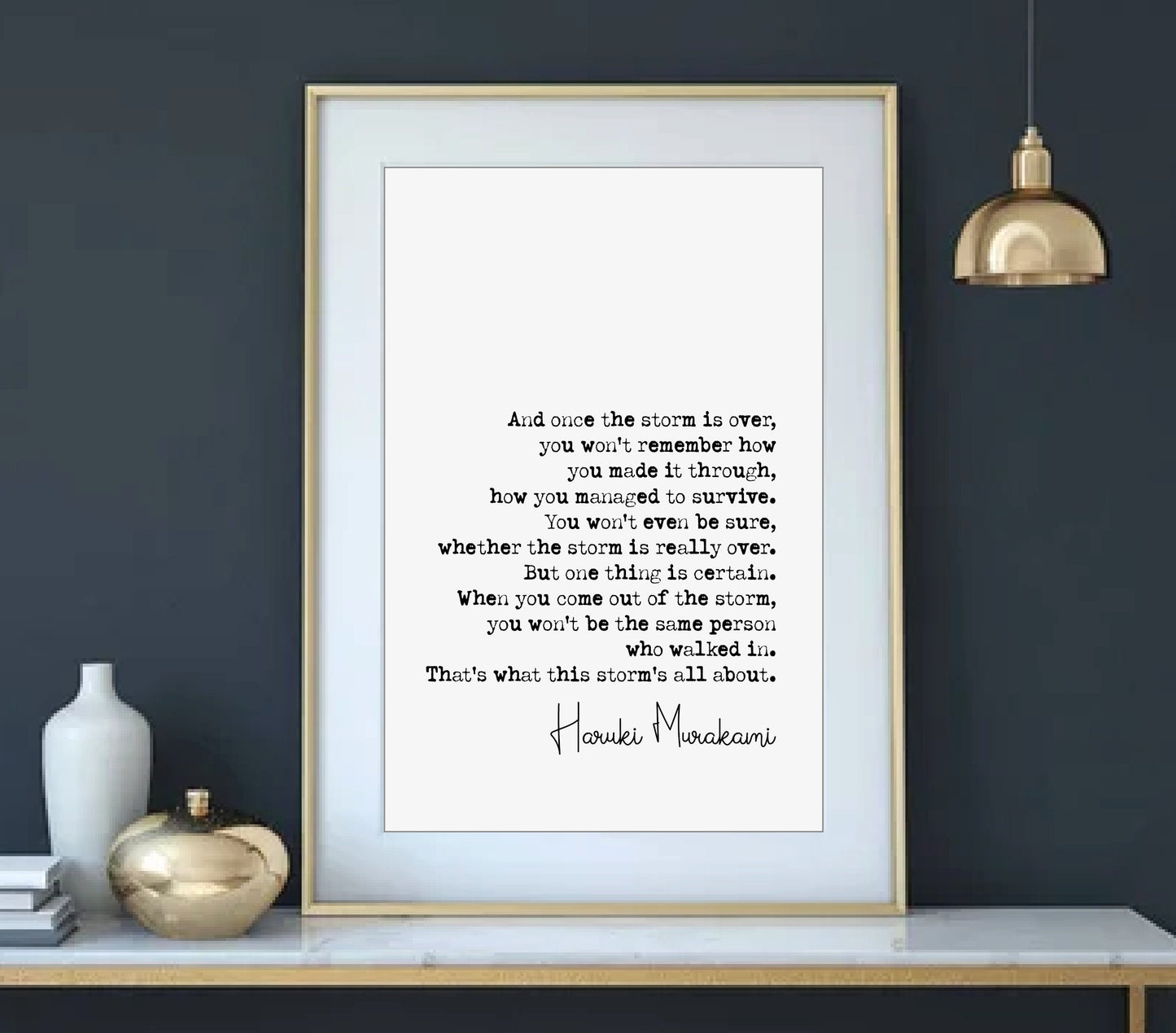 Haruki Murakami Poem Quote Print And Once The Storm Is Over Japanese Poetry Quotes Minimalist Art Monochrome Home Decor Literature Unframed