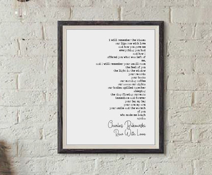 Charles Bukowski Poetry Quote Print Raw With Love Poem Romantic Minimalist Wall Art Monochrome Posters Home Decor Unframed Poetry Wall Decor