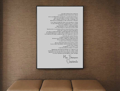 Max Ehrmann Poem Print Desiderato Poetry Quote Print Minimalist Home Decor Monochrome Poetry Poster Wall Art Unframed Quote Print Wall Decor