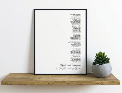 Alfred Lord Tennyson Poem Print The Charge Of The Light Brigade Poetry Print Minimalist Home Decor Monochrome Wall Art Unframed Poem Poster