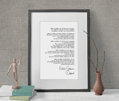 Kahlil Gibran Poem Print Defeat Poetry Quote Print Minimalist Home Decor Monochrome Posters Wall Art Unframed Defeat Poem By Kahlil Gibran